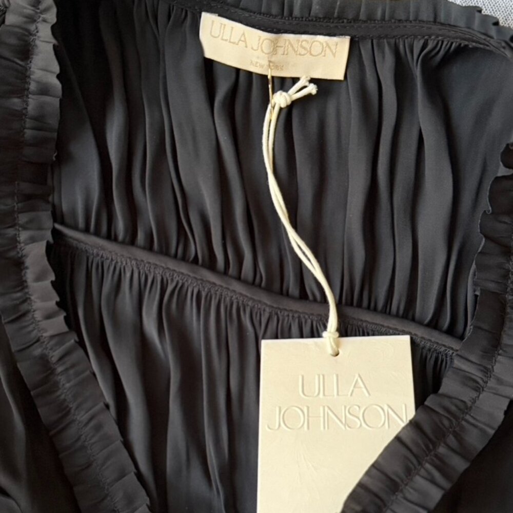 Ulla Johnson, Olivia Midi Dress in Black Satin, Size 0 - Picture 10 of 16